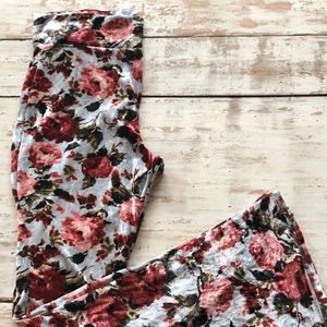 Stretchy Velvet Floral Bell Bottoms